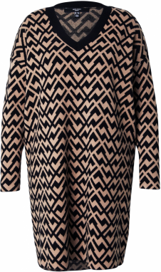 Vero Moda Curve Pletené šaty 'VMCARIA'  béžová / čierna