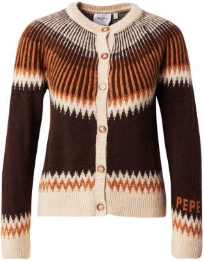 Pepe Jeans Kardigán 'Cissy'  nebielená / tmavohnedá / oranžová