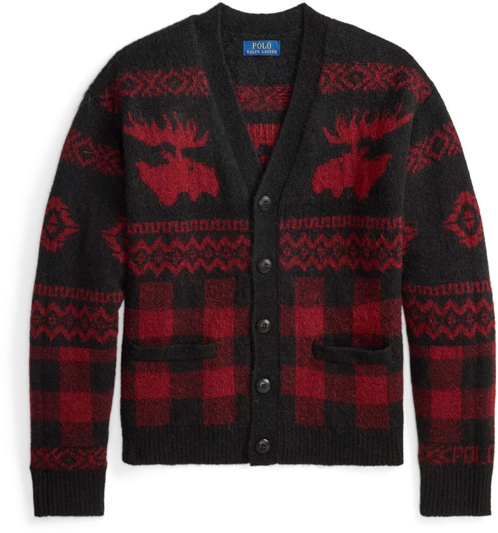 Polo Ralph Lauren Kardigán  tmavočervená / čierna melírovaná