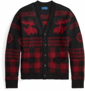 Polo Ralph Lauren Kardigán  tmavočervená / čierna melírovaná