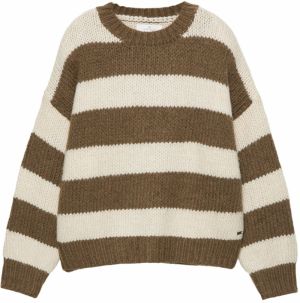 Pull&Bear Sveter 'PACIFIC'  krémová / hnedá