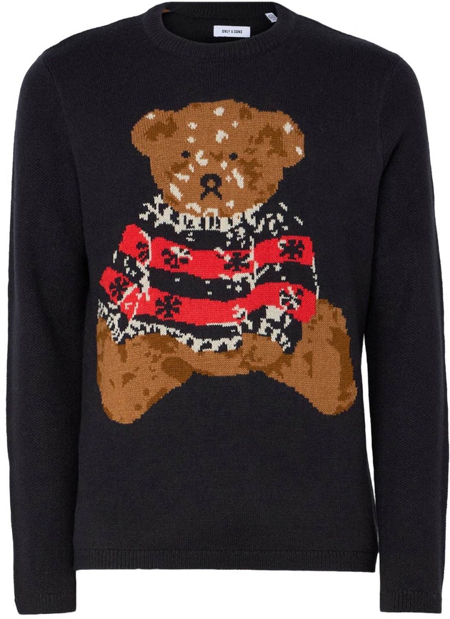 Only & Sons Sveter 'ONSXMAS'  námornícka modrá / karamelová / tmavočervená / biela