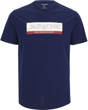 Jack & Jones Plus Tričko 'JORINWOOD'  námornícka modrá / tmavočervená / biela