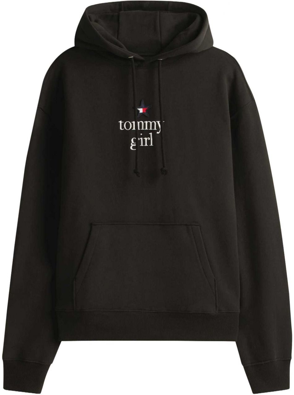 Tommy Jeans Mikina  čierna / biela