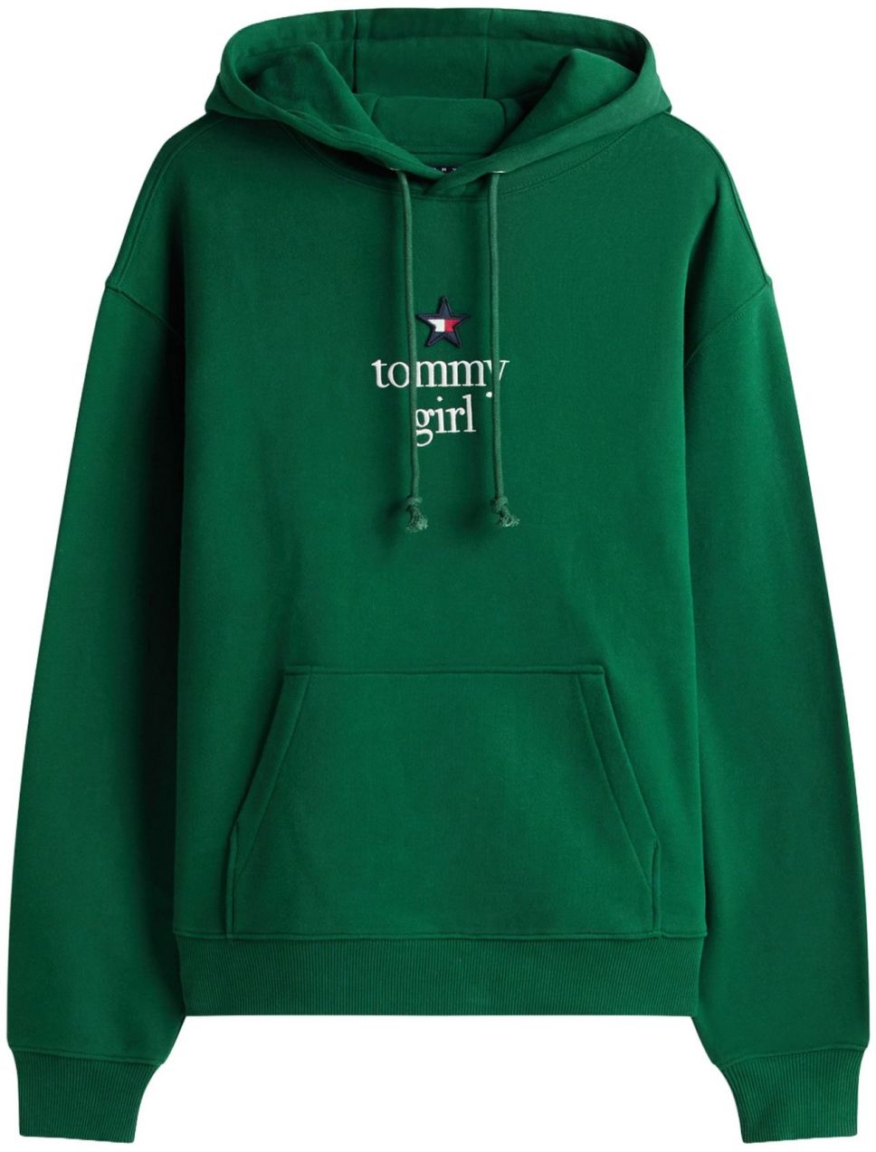 Tommy Jeans Mikina  tmavozelená / biela