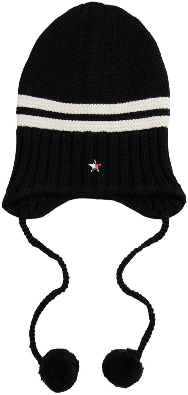 Tommy Jeans Čiapky  čierna / biela ako vlna