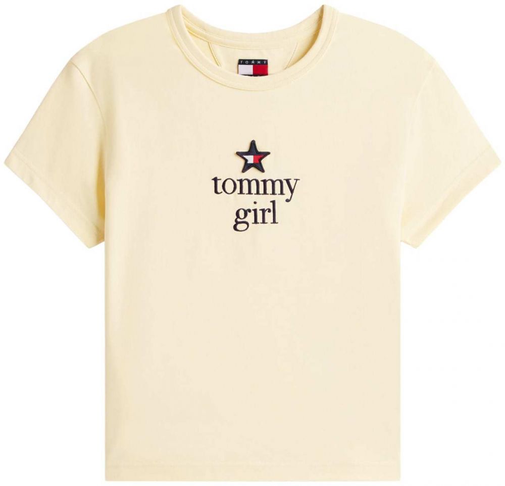 Tommy Jeans Tričko  krémová / červená / čierna / biela