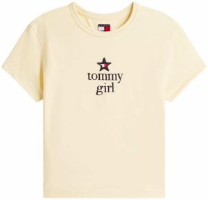Tommy Jeans Tričko  krémová / červená / čierna / biela