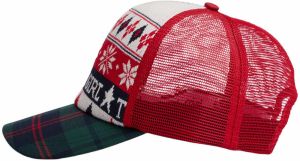 Tommy Jeans Čiapka  jedľová / tmavozelená / jasne červená