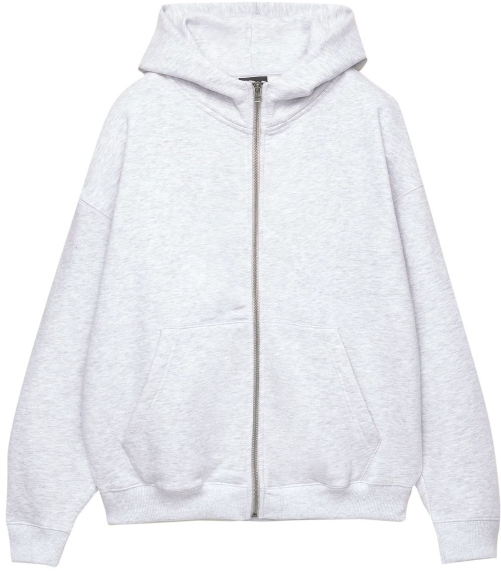 Pull&Bear Tepláková bunda  sivá melírovaná