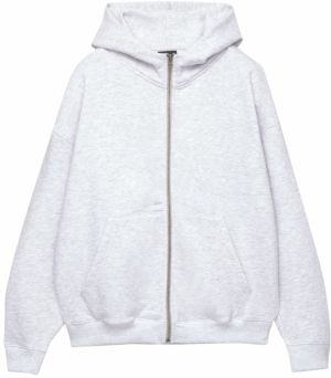 Pull&Bear Tepláková bunda  sivá melírovaná