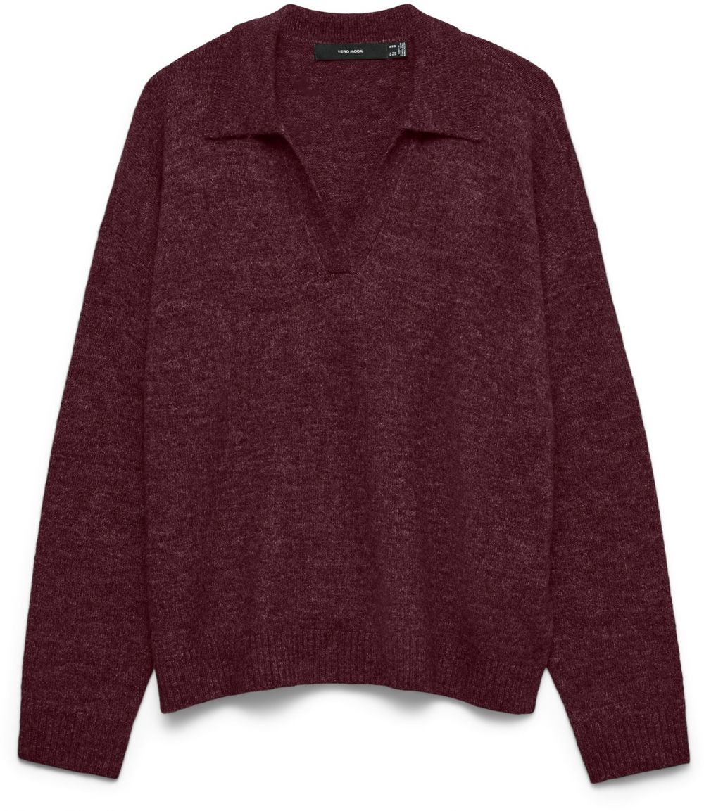 VERO MODA Sveter 'VMLEFILE'  vínovo červená