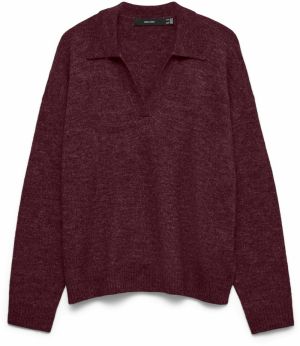 VERO MODA Sveter 'VMLEFILE'  vínovo červená