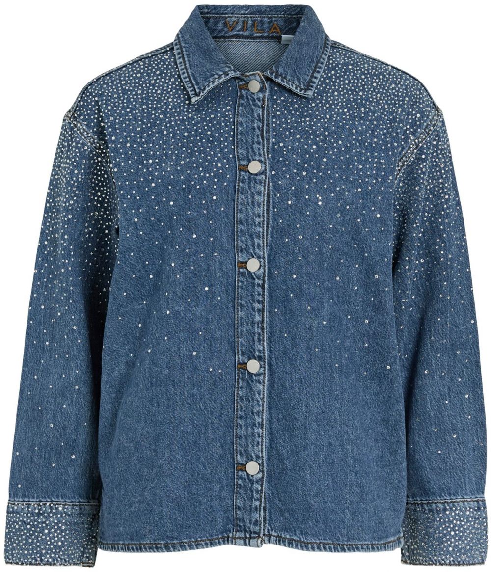 VILA Blúzka 'VIPAL'  modrá denim