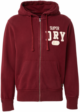 Superdry Tepláková bunda  námornícka modrá / burgundská / biela