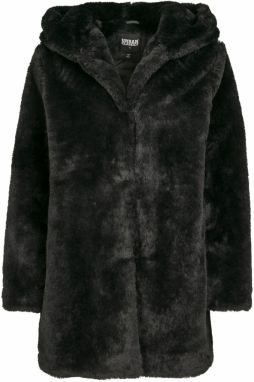 Urban Classics Prechodný kabát ' Ladies Hooded Teddy Coat '  čierna