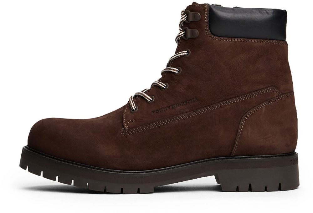TOMMY HILFIGER Šnurovacie čižmy 'FLEX'  tmavohnedá / čierna