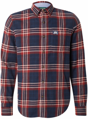 Superdry Košeľa  svetlobéžová / námornícka modrá / červená