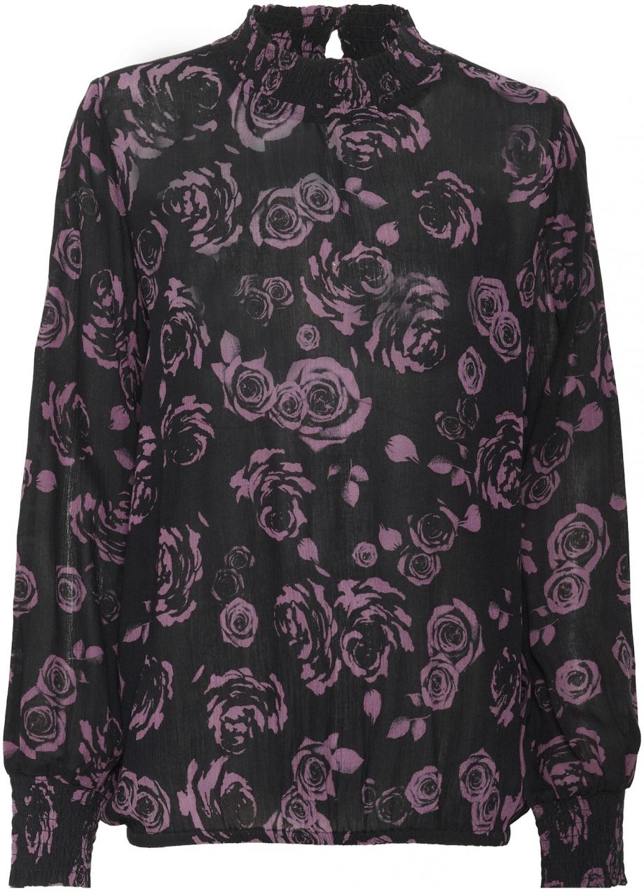 Kaffe Blúzka 'Afay'  orchideová / čierna