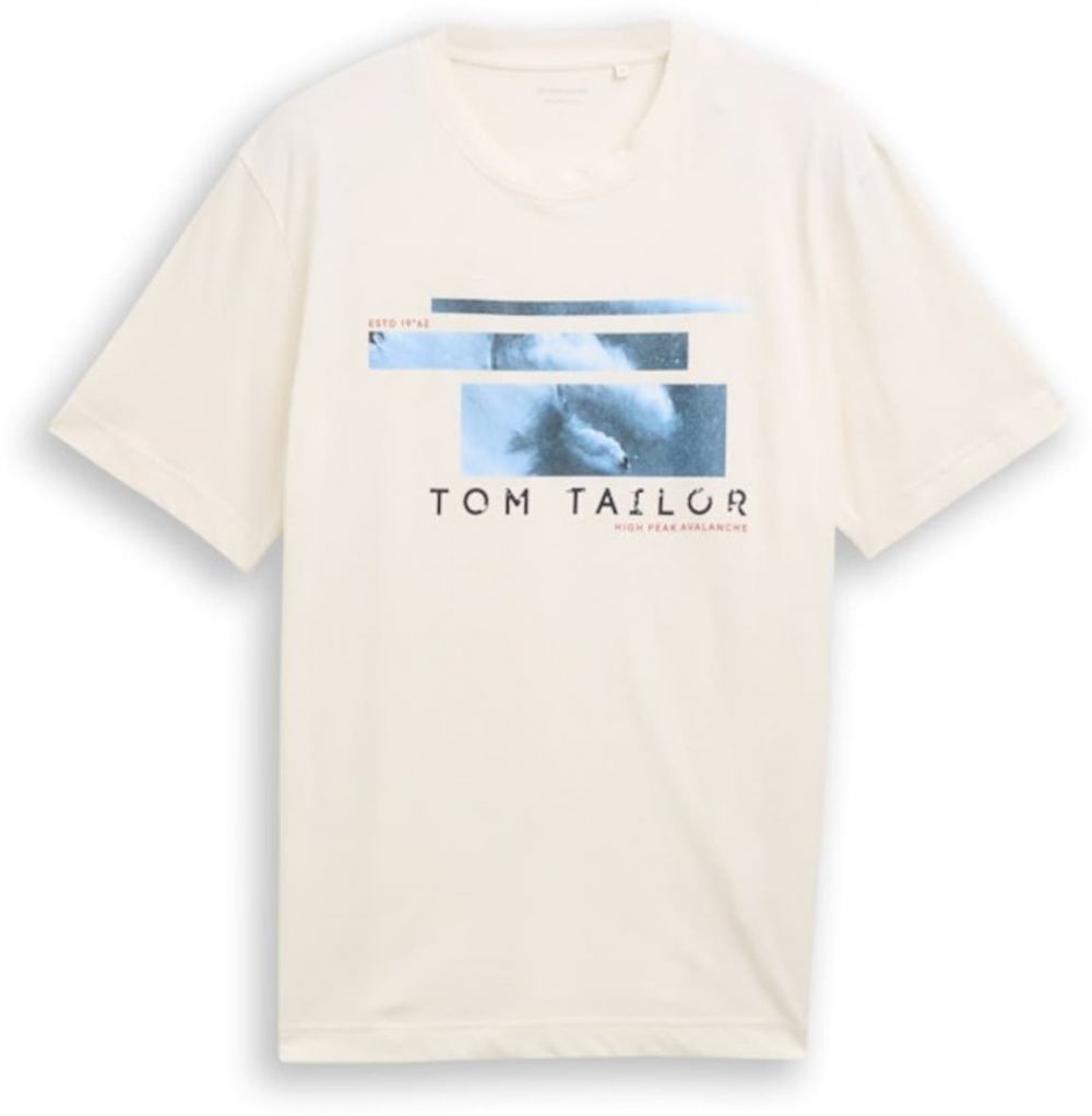 TOM TAILOR Tričko  svetlomodrá / tmavomodrá / čierna / biela