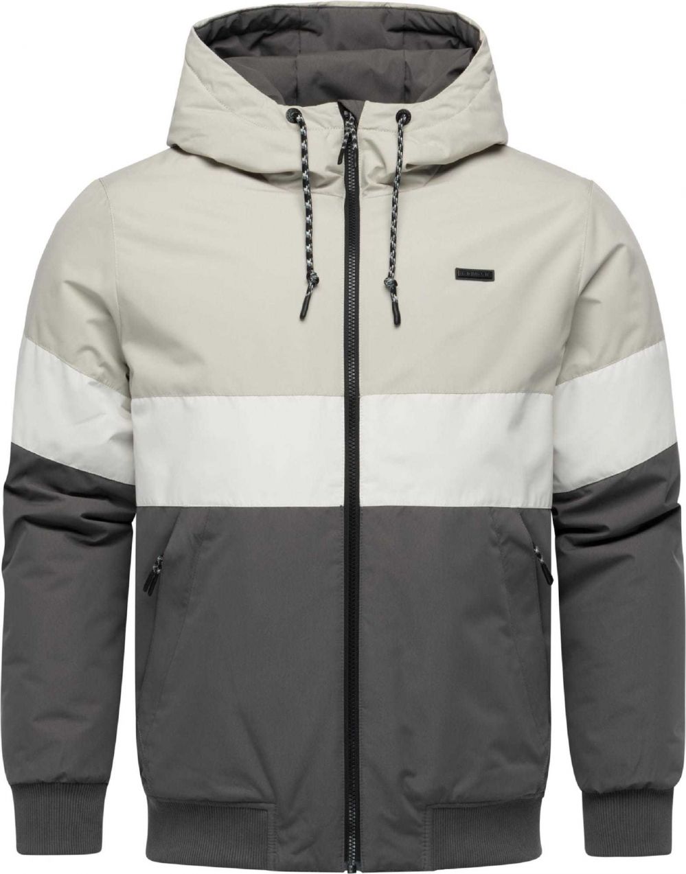 Ragwear Zimná bunda 'Jinig'  béžová / tmavosivá / biela melírovaná