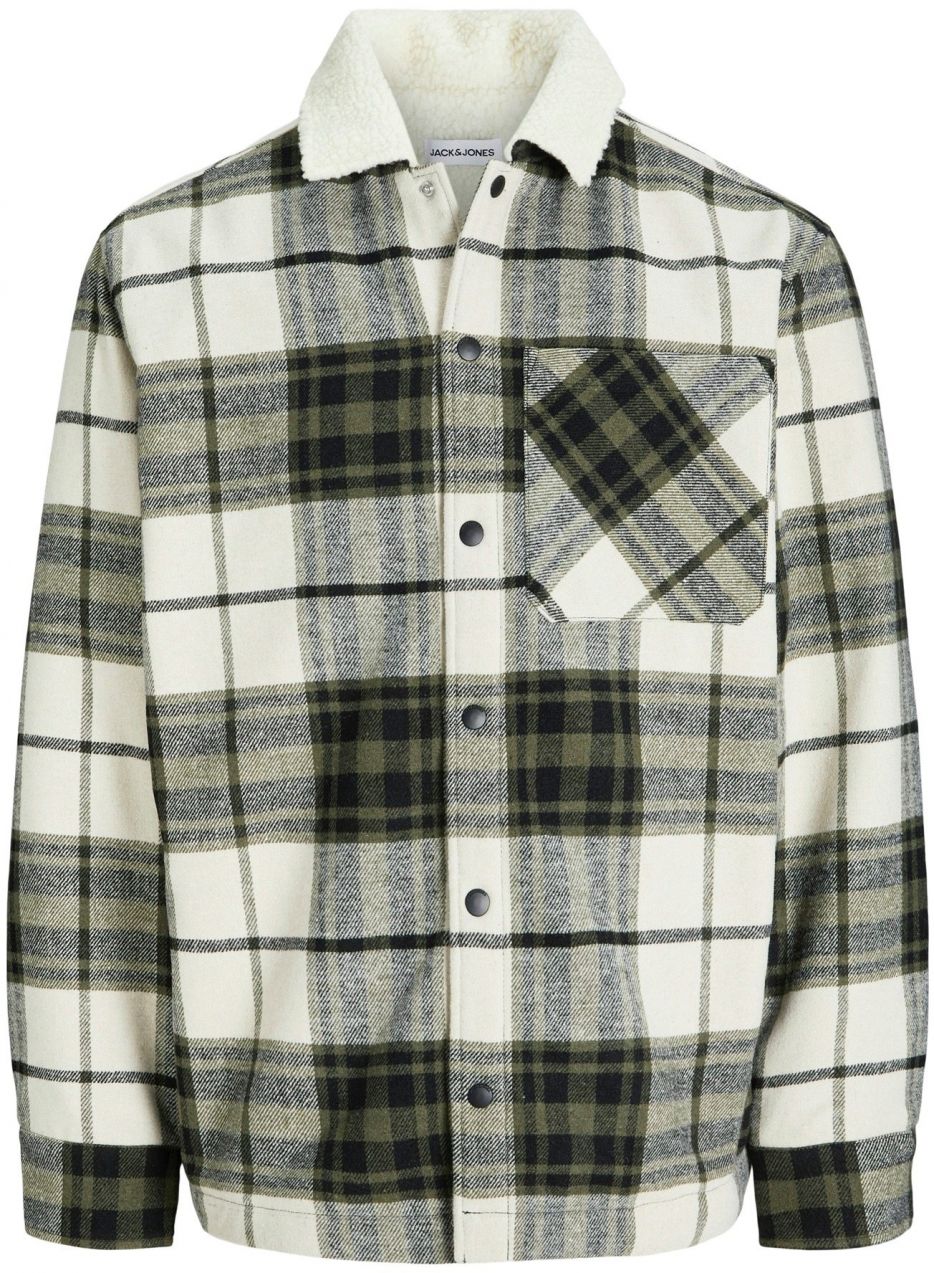 JACK & JONES Prechodná bunda 'JJZAC'  olivová / čierna / biela