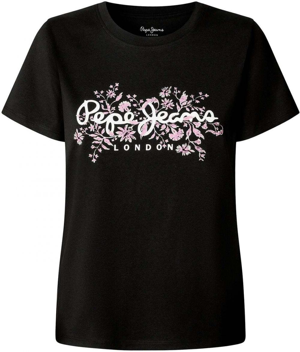 Pepe Jeans Tričko 'Bero'  ružová / čierna / biela
