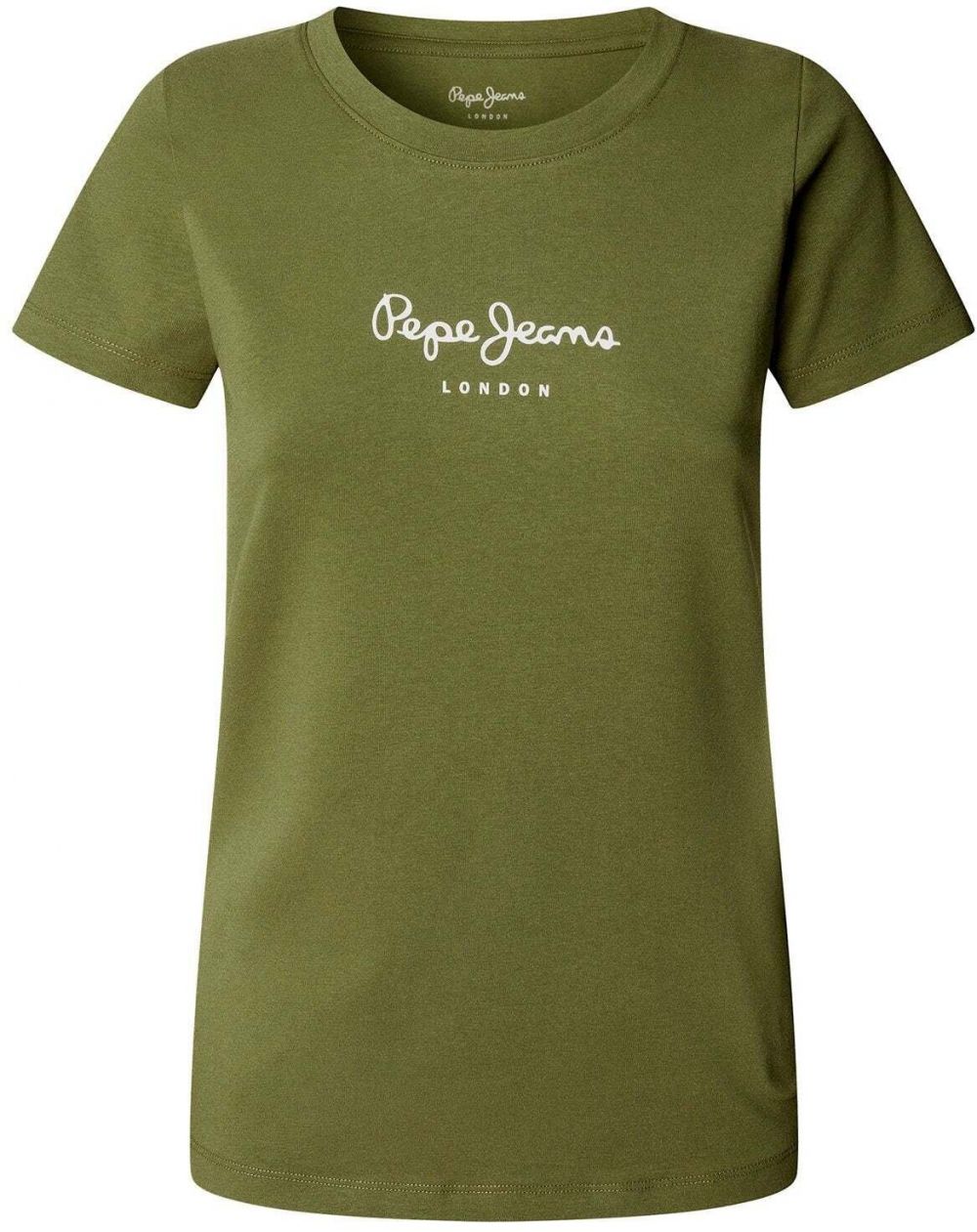 Pepe Jeans Tričko 'New Virginia'  olivová / biela