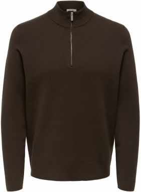Only & Sons Sveter 'ONSCOOPER'  tmavohnedá