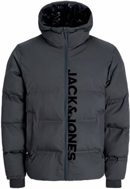 JACK & JONES Zimná bunda 'JJKAITO'  tmavosivá / čierna