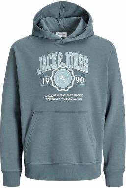 JACK & JONES Mikina 'JJMAKO'  modrozelená / mätová / biela
