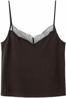 MANGO Top 'VERONA'  čokoládová / čierna