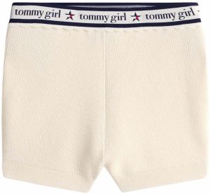 Tommy Jeans Nohavice  krémová / námornícka modrá / červená / biela