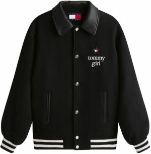 Tommy Jeans Prechodná bunda  jasne červená / čierna / biela
