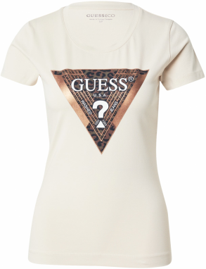 GUESS Tričko  piesková / bronzová / biela