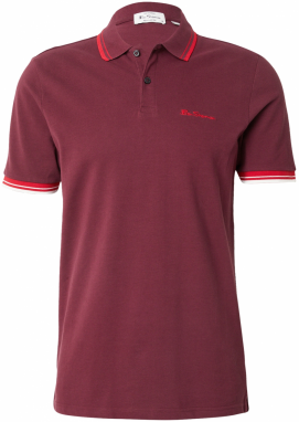Ben Sherman Tričko  červená / vínovo červená / biela
