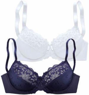 PETITE FLEUR Podprsenka  námornícka modrá / biela