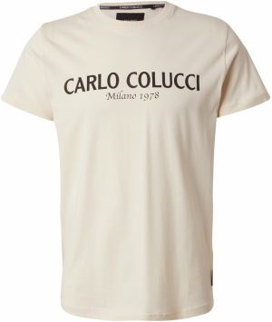 Carlo Colucci Tričko 'Di Comun'  béžová / čierna
