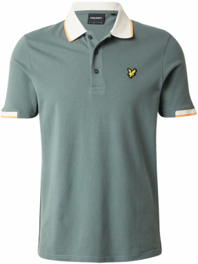 Lyle & Scott Tričko  tmavozelená / svetlooranžová / vaječná škrupina