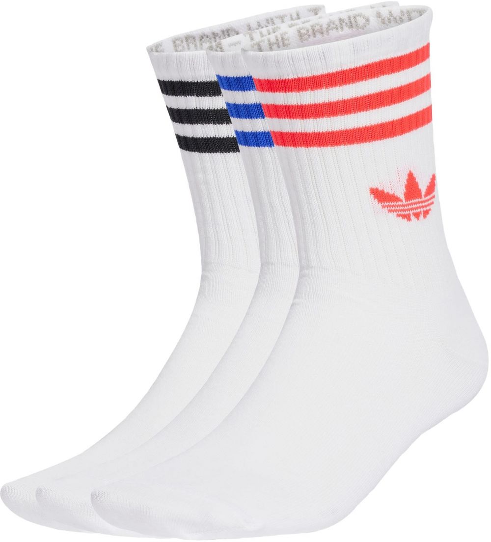 ADIDAS ORIGINALS Ponožky '3-Stripes Crew 3 Pairs'  modrá / svetločervená / čierna / biela