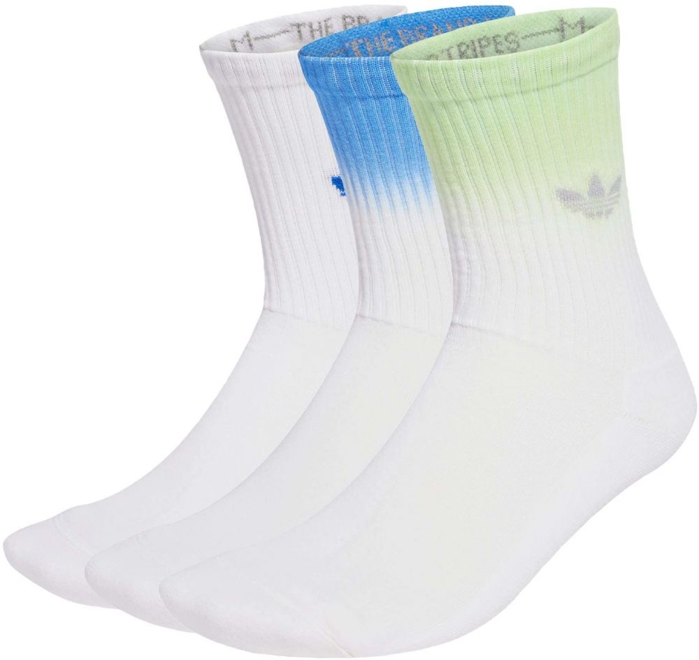 ADIDAS ORIGINALS Ponožky 'Ombre Crew 3 Pairs'  azúrová / svetlosivá / svetlozelená / biela