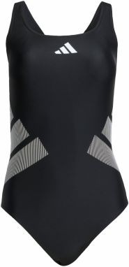 ADIDAS PERFORMANCE Športové jednodielne plavky 'Logo C-back'  sivá / čierna / biela