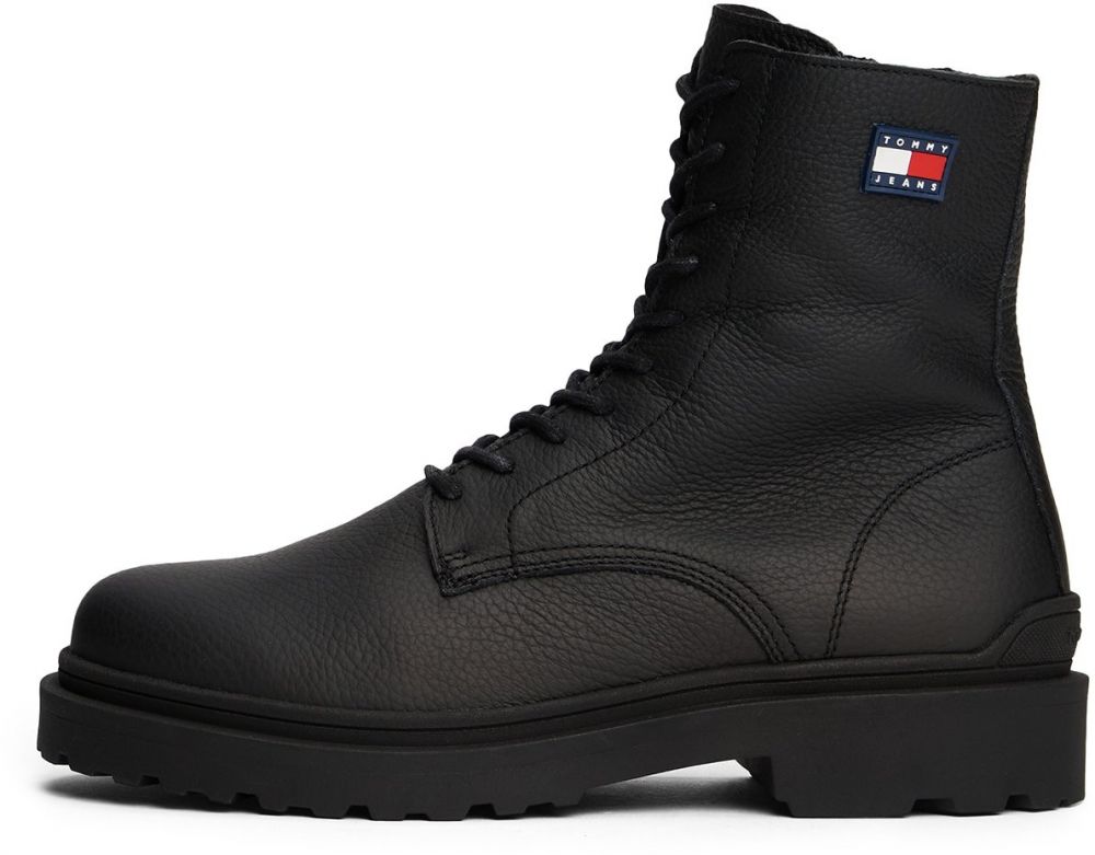 Tommy Jeans Šnurovacie čižmy  čierna