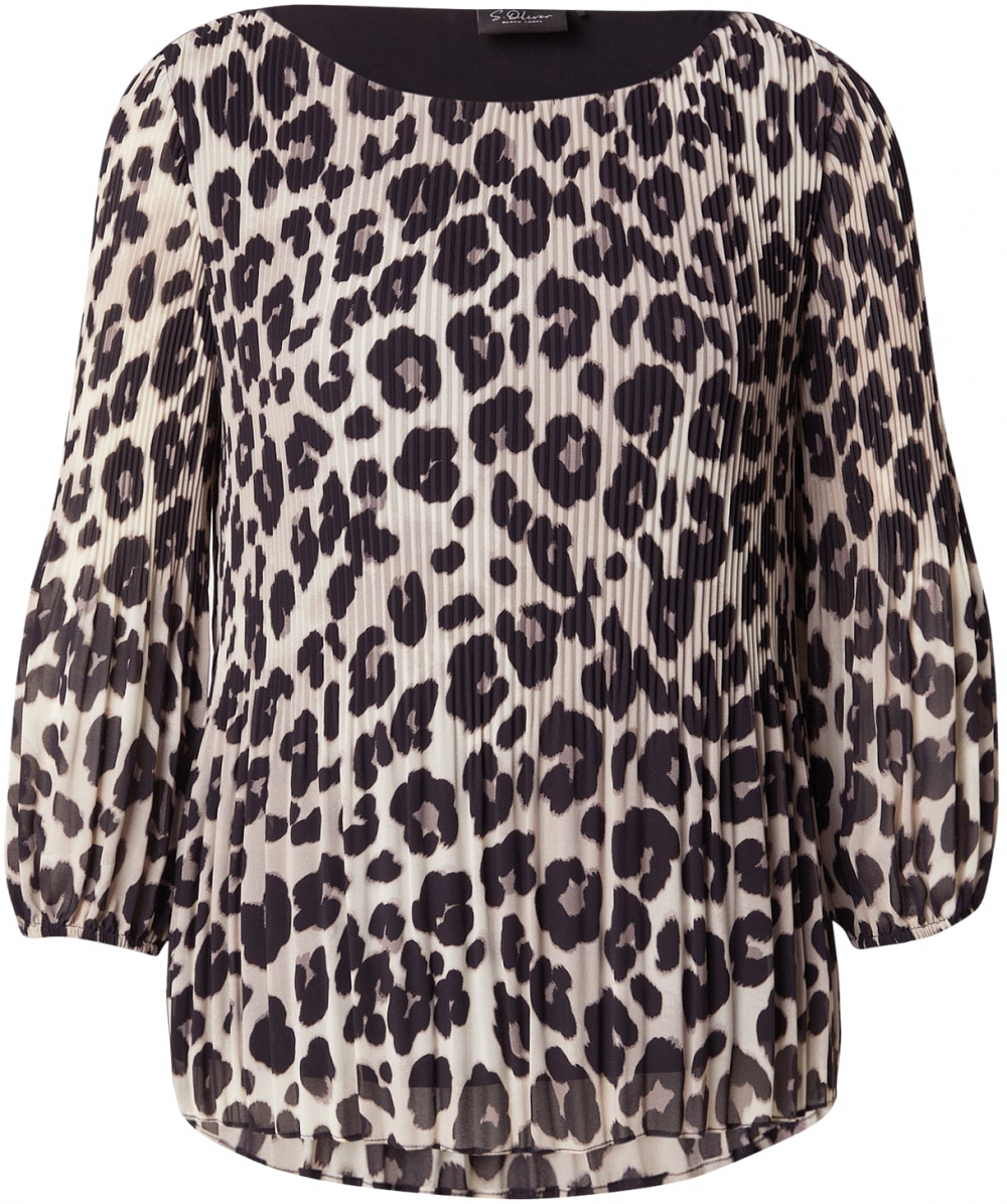 s.Oliver BLACK LABEL Blúzka  svetlosivá / čierna