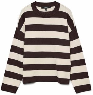 VERO MODA Sveter 'VMSILJE'  svetlobéžová / tmavohnedá