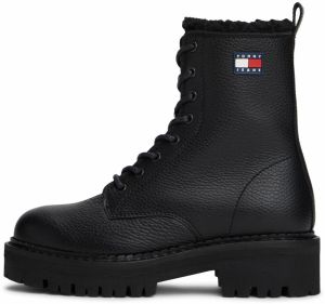 Tommy Jeans Šnurovacie členkové čižmy  čierna