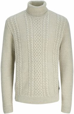 JACK & JONES Sveter 'JJPAUL'  biela ako vlna