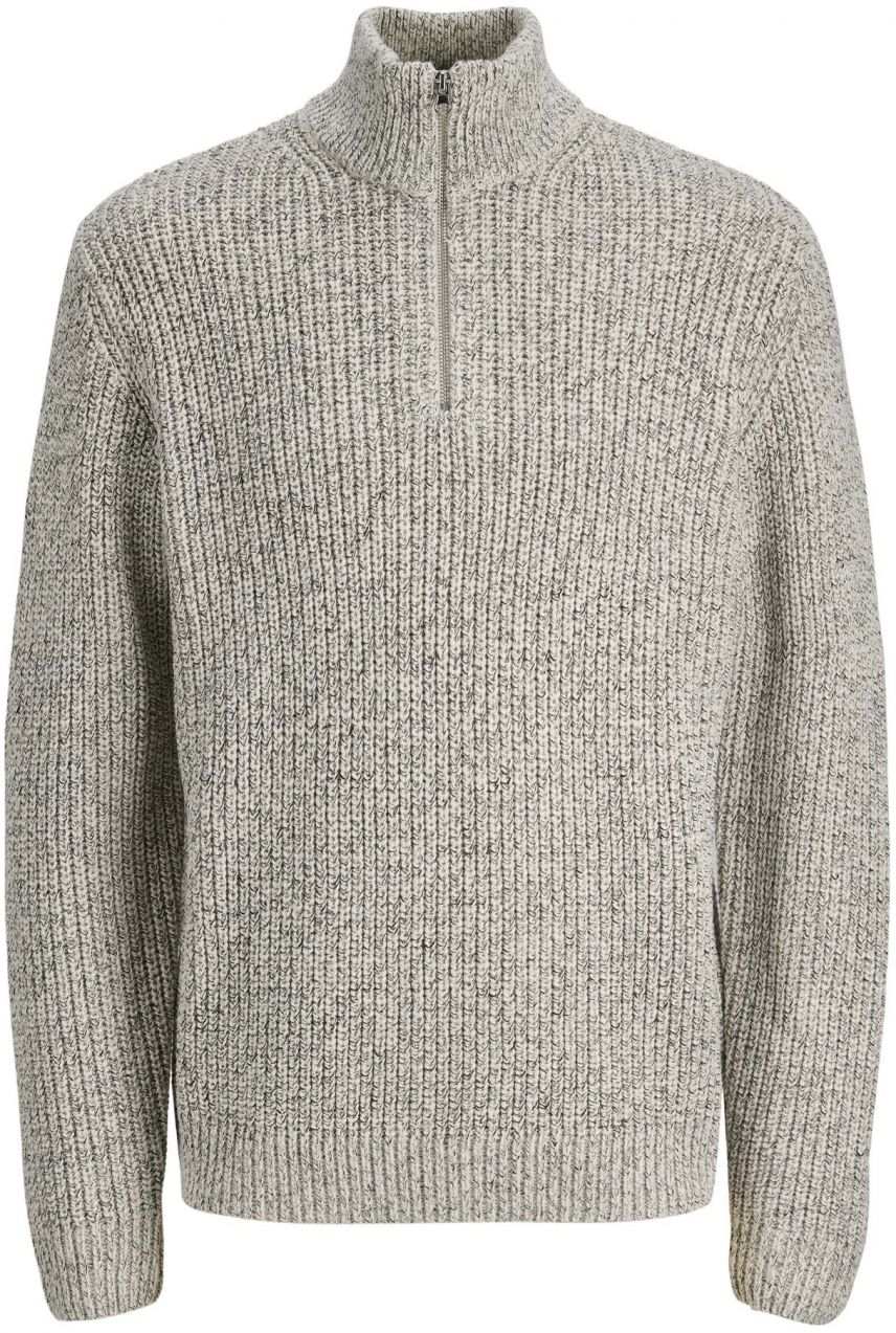 JACK & JONES Sveter 'JORBLEECKER'  čierna / biela melírovaná