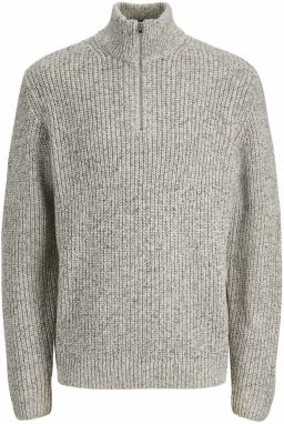 JACK & JONES Sveter 'JORBLEECKER'  čierna / biela melírovaná