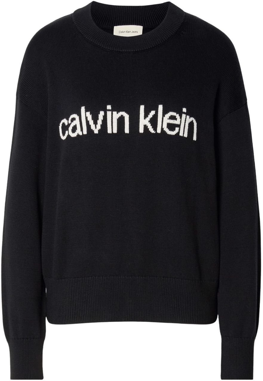 Calvin Klein Jeans Sveter  čierna / biela